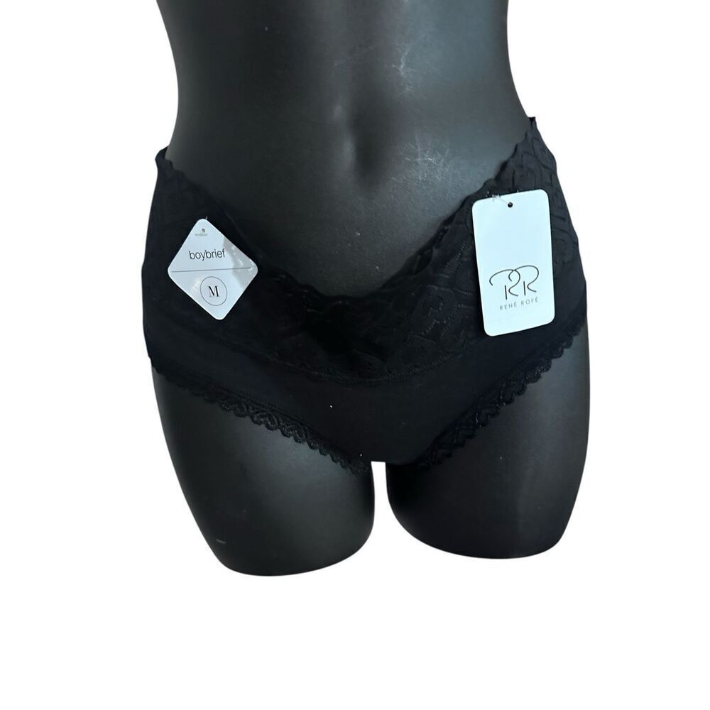 New with tags Rene‎ Rofe Lingerie Smooth Lacey black front. Stunning floral lace